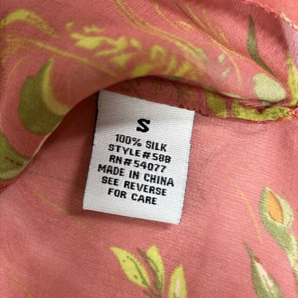 Cabi Silk Top Womens Small Embellished Fairy Floral Sheer Embroidered Boho Flowy - Picture 9 of 11